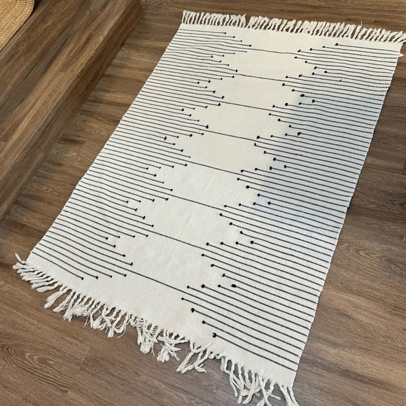 Striped Fringe Area Rug - Picture 1 of 2